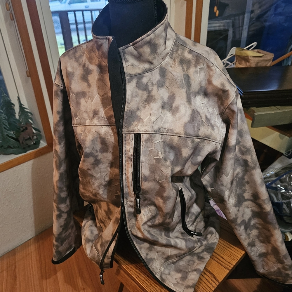 Mens Roper Blurry Camo Print Soft Shell Fleece Lined Vest Large Western Outdoor